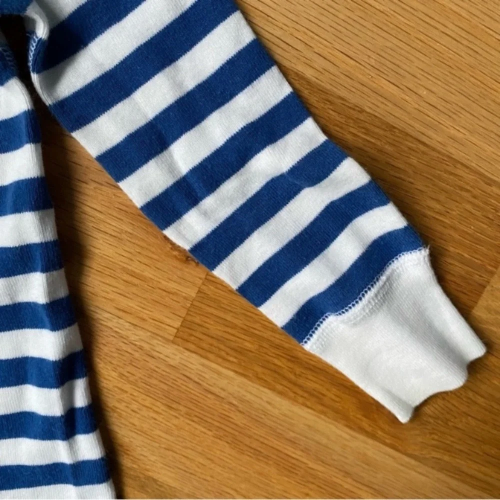 Hanna Andersson Jams Sleeper Blue Striped and Animal Print Pajamas Lot of 2